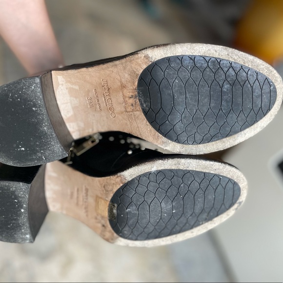 Jimmy Choo Heeled Combat Boots with Pearl Beading - Picture 7 of 7